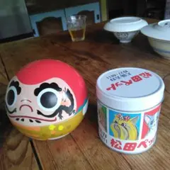 豊島屋ダルマ形状の空き缶&松田ペット空き缶　セット販売