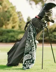 【USA製】Quiet Golf フック付き ゴルフタオル ペイズリー柄