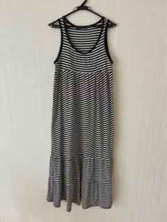 PAGEBOY ストライプ ノースリーブ ロングワンピース