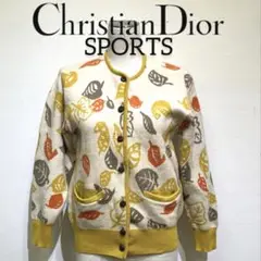 Christian Dior SPORTSリーフ柄 ニットカーディガン　ウール
