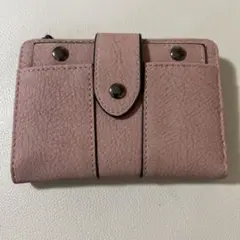 ピンク 二つ折り財布 カードスロット5つ