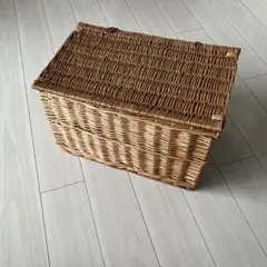 ナチュラルバスケット 蓋付き収納ボックス