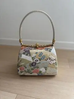 和装用バッグ 花柄 金色装飾