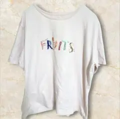 【レスピーギ】Tシャツ　FRUITSスパンコール　半袖　伸縮性　薄いピンク