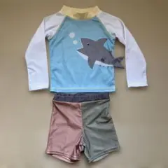 【期間限定値下げ】サメプリント ベビー水着ラッシュガードセット（男の子）95cm