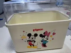 【美品】Pigeon ピジョン 哺乳瓶消毒ケース ミルケース ミッキー ミニー
