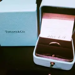今年6月購入品ティファニー3Pダイヤモンド プラチナPt950リング 付属品有