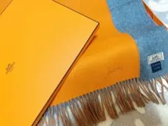 【新品未使用】エルメス カシミヤマフラー レクトヴェルソ
