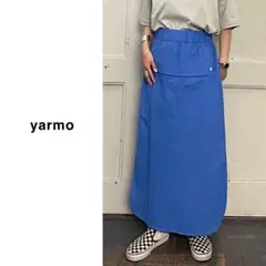 Yarmoワンショルダー エプロンワンピース (YAR-24SS OP15) Yarmo ワン ショルダー エプロン スカート, Stone – Navyblue
