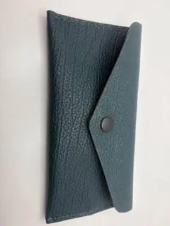 ダークグリーン レザー 長財布 スナップボタン式