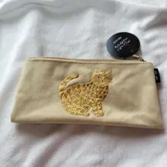 miyuki matsuo ペンケース 猫と花刺繍