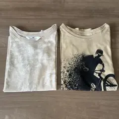 H&M キッズ　Tシャツ　130 ベージュ　まとめ売り　2枚セット