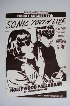 Sonic Youth ヴィンテージ　シルクスクリーンポスター　ナンバリングあり Sonic Youth ヴィンテージ シルクスクリーンポスター