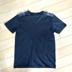 ブラックレーベルクレストブリッジ 半袖Tシャツ 肩チェック VネックMサイズ