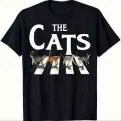 【新品未使用】THE CATS グラフィックTシャツ 黒 ブラック 綿100%