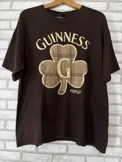 GUINESS公式 ギネスビール アイルランド 企業ロゴT 茶 XL 古着