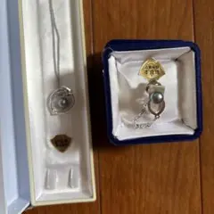 本真珠　ネックレス　ネクタイピンセット