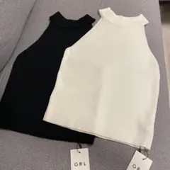 ホルターネックニットリブトップス 新品　GRL
