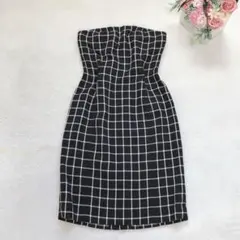 Avemme 格子柄ワンピース ドレス シンプル レディース 可愛い ベーシック
