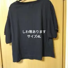 大きいサイズレディース 紺色半袖Tシャツ サイズ4L