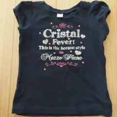 メゾピアノ　Cristal ブラック Tシャツ フリル袖