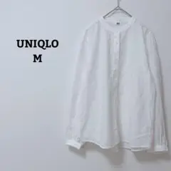 ユニクロ　コットンエンブロイダリーブラウス　シャツ　バンドカラー　刺繍　羽織　M