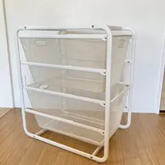 IKEA アルゴート　メッシュ　バスケット　2段　引き出し　かご2個　ホワイト