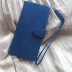 TONE E21 ケース 手帳型 青 ブルースマホカバー　ストラップ付き