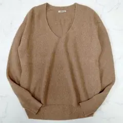 美品♪ オーラリー Vネックニット キャメル100% ブラウン サイズ1 p17