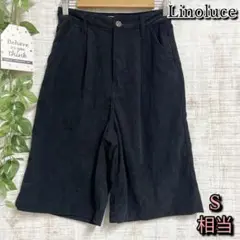 【Linoluce】リノルーチェ　パンツ　コーデュロイ　ハーフ丈　ブラック