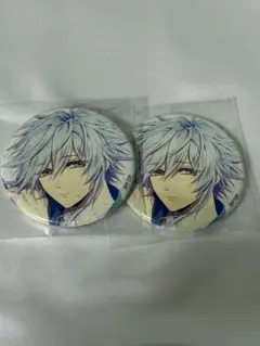 白髪男性キャラクター 缶バッジ 2個セット