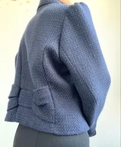 タグ付き未使用！ルイルエブティックラメツイード バックリボン　ジャケット　XL