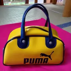PUMA イエローミニボストンバッグ エナメルバッグ 昭和レトロ 訳あり