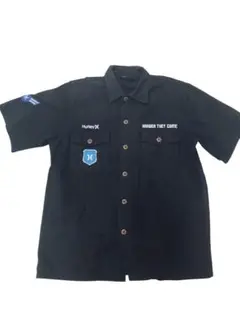 Hurley ハーリー ブラック 半袖シャツ 左肩目立つ色褪せ 日焼けあり