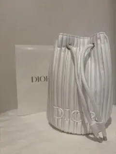 【新品未使用】 ディオール Dior ホワイト プリーツポーチ