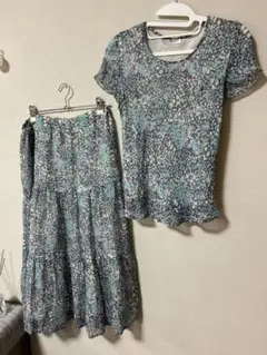 DinahF lo✴︎シルク多色ドット柄 セットアップ美品！