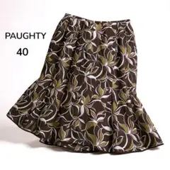 PAUGHTYフレアスカート 40 Lサイズ 東京スタイル 総柄 薄手 夏秋