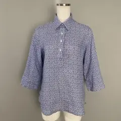 【美品】Kamakura Shirt　リネン　麻１００％　ペイズリー柄　ブラウス