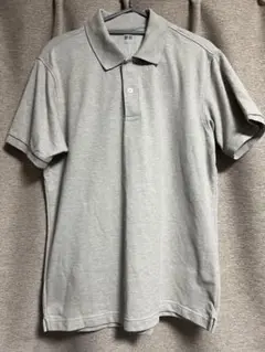 美品 ユニクロ UNIQLO ベージュ鹿子半袖ポロシャツ Lサイズ