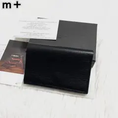 【未使用級】m+ エムピウ　三つ折り財布　ストラッチョゴート2 ブラック　レザー 未使用級】m+ エムピウ 三つ折り財布 ストラッチョゴート2