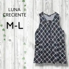 新品タグ　LUNA CRECIENTE　ワンピース　ノースリーブ　チェック　ミニ