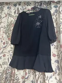 黒いフレアヘムチュニック 44 トゥービーシック