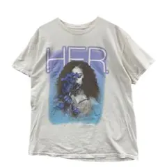 ハー　メンズ半袖Tシャツ　白　Ｍ　アーティスト　クルーネック【4876】
