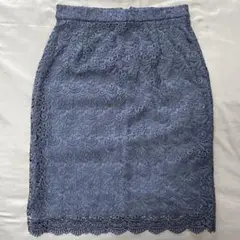 美品 UNIQLO ブルー レース スカート
