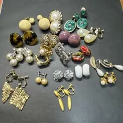 【まとめ売り】イヤリング 15点以上 ミックス素材 ゴールドカラーシルバーカラー