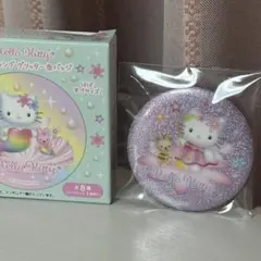 <新品>サンリオ キティ トレーディンググリッター缶バッジ フラワー