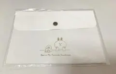 LINE コニー PVCフラットケース うさぎ スタンプ ホワイト 白