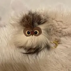 フクロウデザイン✨リアルファー✨キーホルダー✨