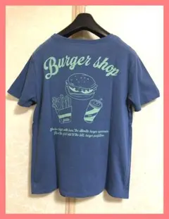 ☆超美品☆レトロアメカジハンバーガープリントTシャツL☆