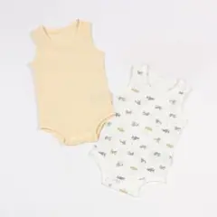 petit main タンクトップ　ロンパース　クリーム　70cm 2枚セット